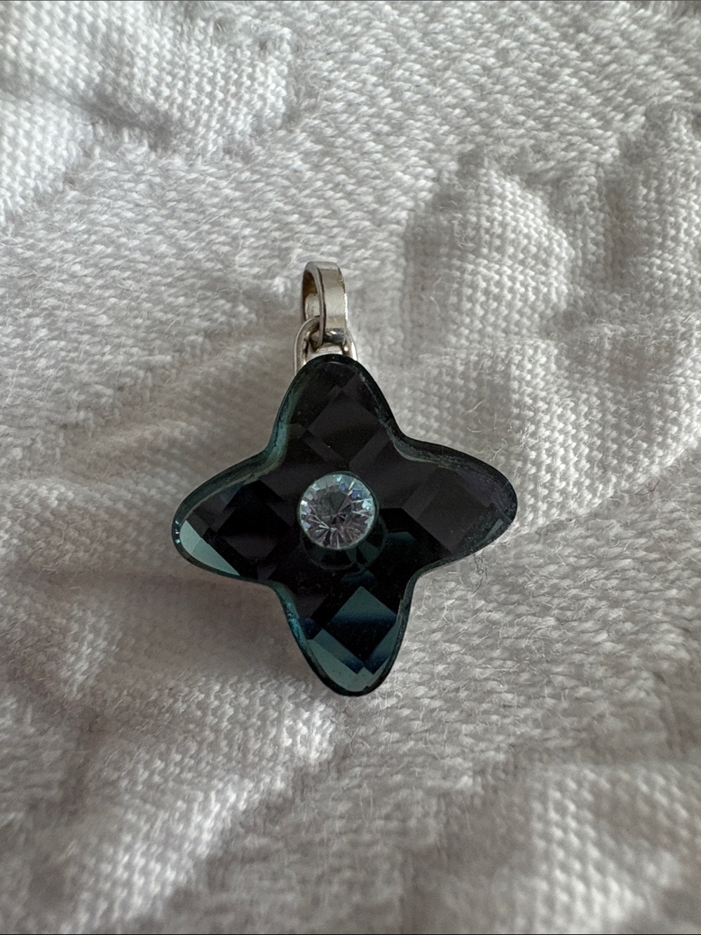 Swarovski Blue Crystal Flower Pendant